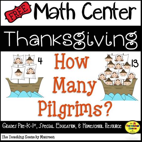 Pilgrim Counting Game Freebie For Pre K 1st Special Education And Home
