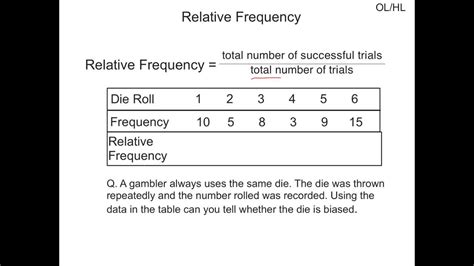 123 Relative And Expected Frequency Olhl Youtube