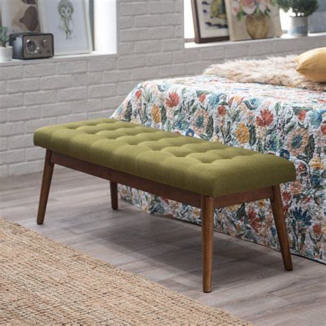 Modern, mid century & contemporary benches. Belham Living Darby Mid Century Modern Upholstered Bench ...