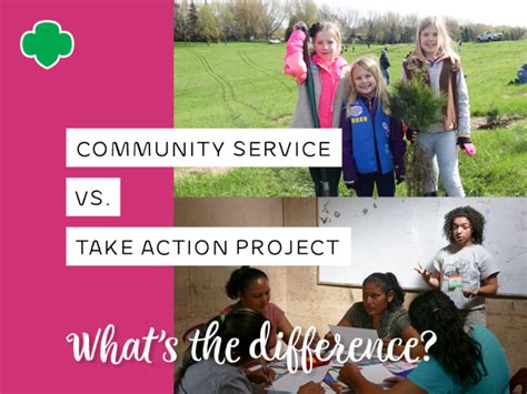 Community Service Vs Take Action Project What S The Difference Girl Scouts River Valleys