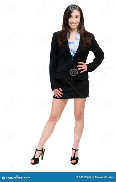Beautiful Businesswoman Isolated On White Full Length Stock Photo
