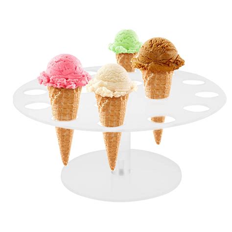 Buy Calidaka Holes Ice Cream Cone Holder Clear Acrylic Cone Holder Display Stand Detachable