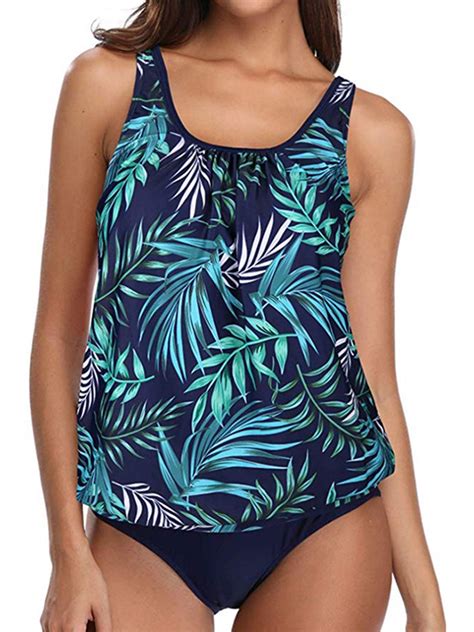 Tankini Swimsuits For Women Plus Size Swimwear Tummy Control Two Piece