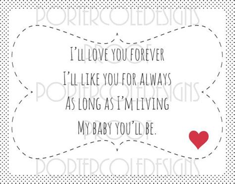 11x14 Ill Love You Forever Childrens Book Quote Wall Hanging Poster