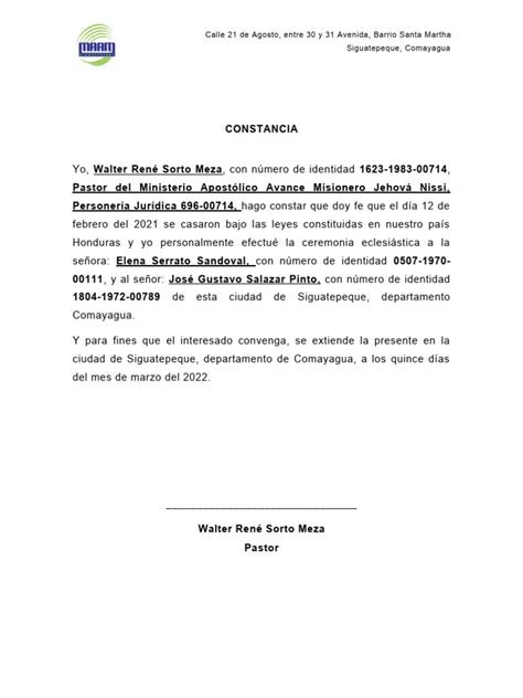 Constancia Pdf