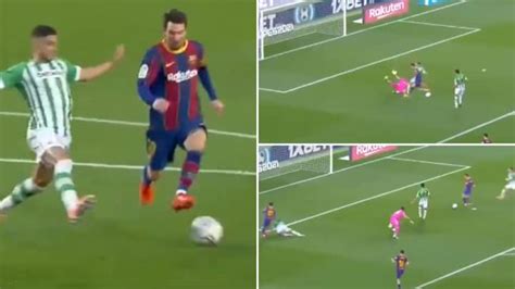 Lionel Messi Produces Amazing Dummy In Barcelonas 5 2 Win Over Real Betis