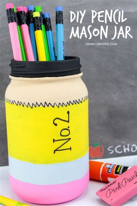 Pencil Mason Jar Craft Cute Way To Store Pencils Mason Jar Crafts