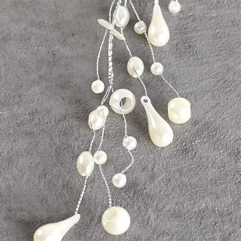 Faux White Teardrop Pearls Wire Garland Garlands Floral Supplies