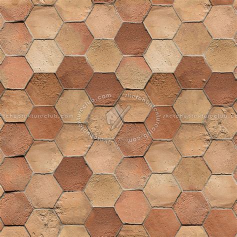 Hexagonal Terracotta Antique Tile Texture Seamless 16045