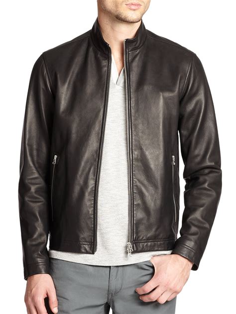 Theory Morveck Leather Bomber Jacket In Black For Men Lyst