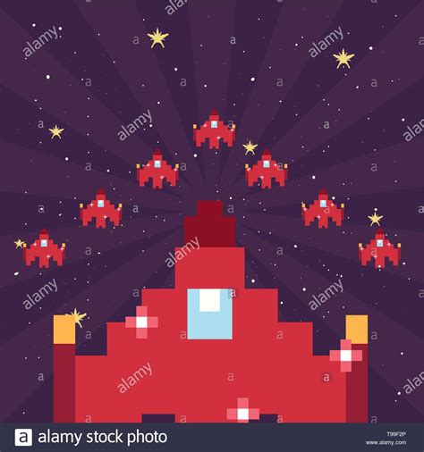 Spaceship Game Pixel Art Pixel Art Background Pixel Art Games Pixel Art