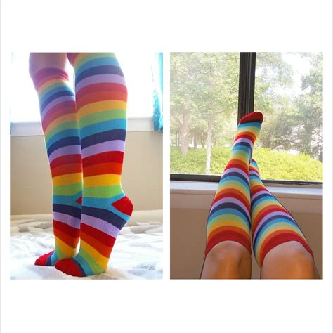 Rainbow Knee High Socks Scented Pansy