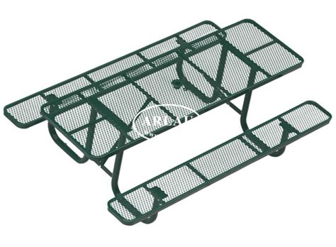 Our largest twelve foot version sits up to twelve adults and has a third, middle leg, as seen in the photo above. Expanded Metal Mesh Table With Bench,Rectangular Expanded Metal Picnic Table,Thermoplastic ...