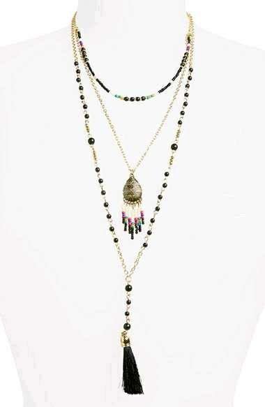 Three Strand Necklace Catholic Jewelry Lariat Necklace Chic Style