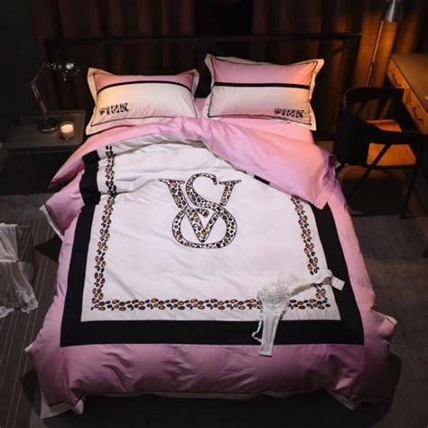Victorias Secret Pink Embroidery Egyptian Cotton Bedding Set Model 7