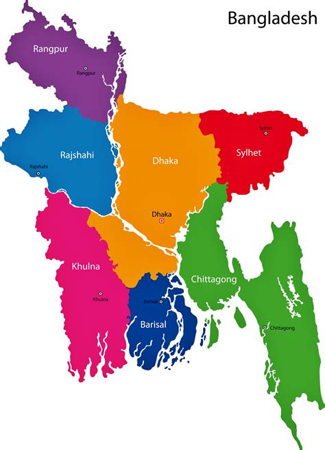 Bangladesh Map Of Regions And Provinces Orangesmile Com