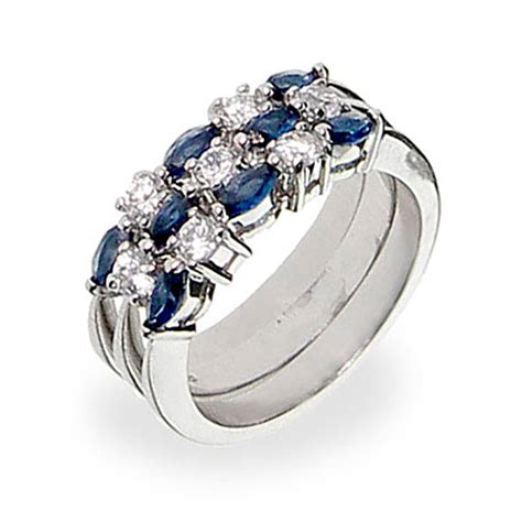 Sterling Silver Sapphire Stackable Ring Set Eves Addiction®
