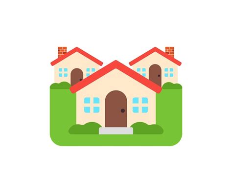 Premium Vector Village Vector Isolated Emoticon Houses Icon