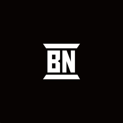 Bn Logo Monogram With Pillar Shape Designs Template 2963492 Vector Art