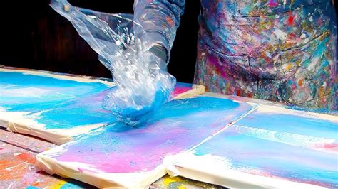 Simple Abstract Painting Demonstration In Acrylics Caeruleum Youtube