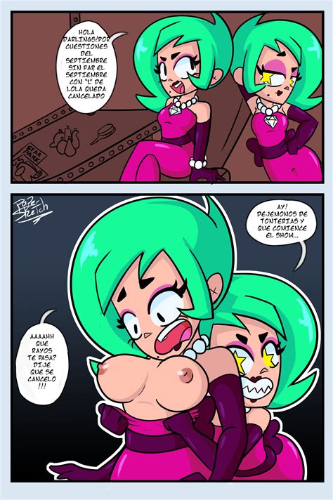Rule 34 Amogus Brawl Stars Breasts Breasts Out Clothed Comic Dialogue Green Hair Lola Brawl