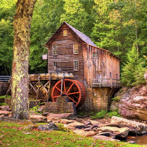 Glade Creek Grist Mill Of The Appalachian Mountains 1x1 Photograph By