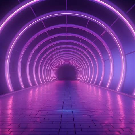 Premium Ai Image Sci Fi Futuristic Abstract Dark Tunnel Corridor With