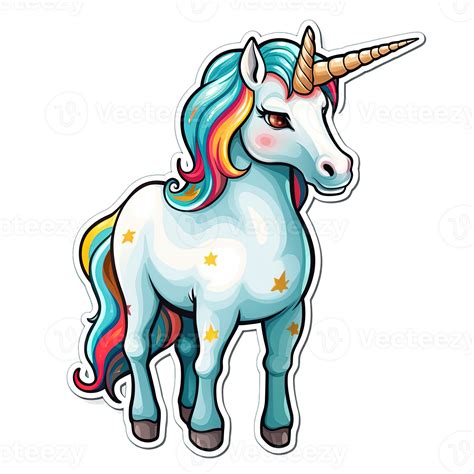 Cute Cartoon Unicorn Sticker 24487767 Png