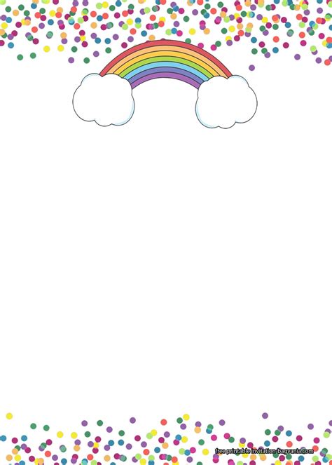 Free Printable Rainbow Birthday Invitations Printable Templates