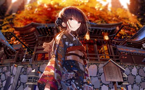 Download Wallpaper 3840x2400 Girl Kimono Japan Anime 4k Ultra Hd 16