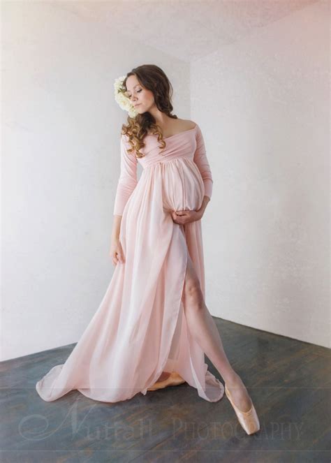 Maternity Gown Patricia Gown Long Sleeve Maternity Gown Etsy