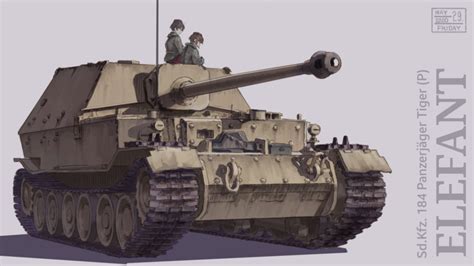 ﻿sdkfz 184 Panzerjäger Tiger P Elefant Girls Und Panzer ガールズ