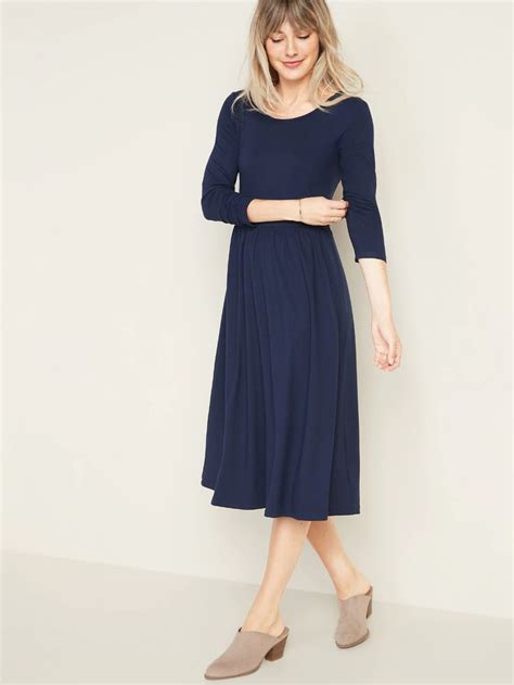 Fit And Flare Scoop Neck Midi Dress For Women Old Navy Chic Maxi