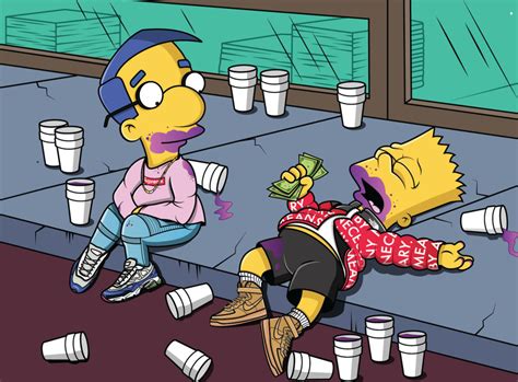 The Simpsons Get Illustrated Wearing Bape Supreme And