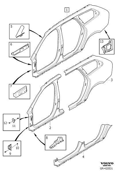 Volvo V90 Quarter Panel Right Rear Outer Body Side 31675858