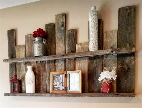 Rustic Wooden Wall Shelfwood Accent Shelfpallet Wall Decor Vintage