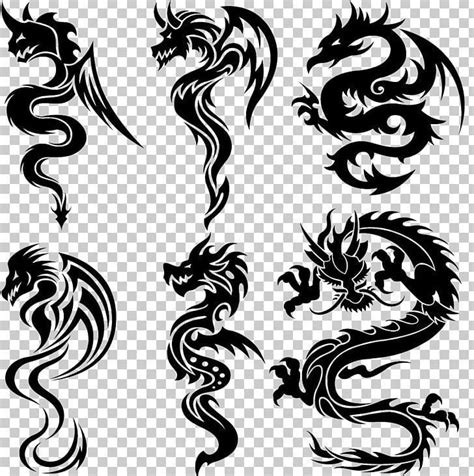 Weitere ideen zu anime, anime bilder, bilder. Tattoo Chinese Dragon Tribe PNG - Kunst, schwarz und weiß ...