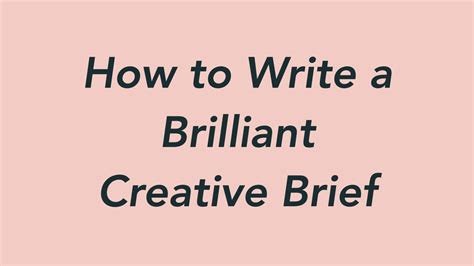 How To Write A Brilliant Creative Brief — Richard Holman