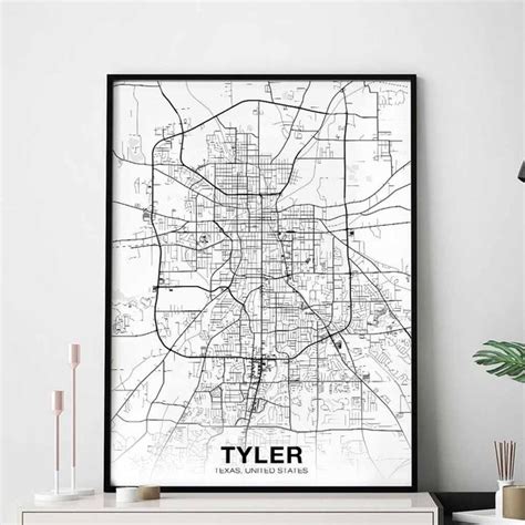 Tyler City Map Art Etsy