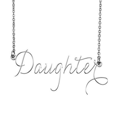 Daughter Name Necklace Custom Personalized Name Plate Jewelry For