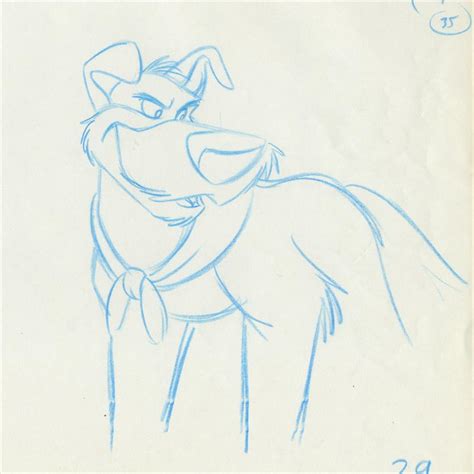 Howard Lowery Online Auction Disney OLIVER AND COMPANY Animation Drawings Of DODGER In