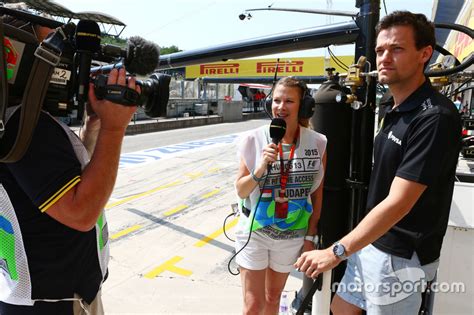 (L to R): Jennie Gow, BBC Radio 5 Live Pitlane Reporter ...