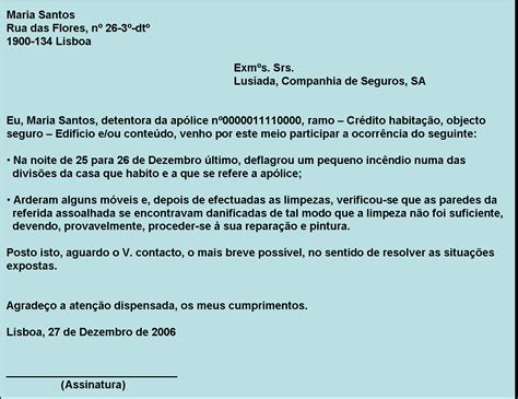 Em Portugues Exemplo De Uma Carta Formal Novo Exemplo
