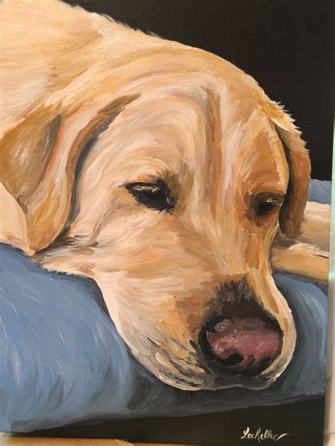 Yellow Lab Art Print From Original Yellow Labrador Canvas Etsy Dog