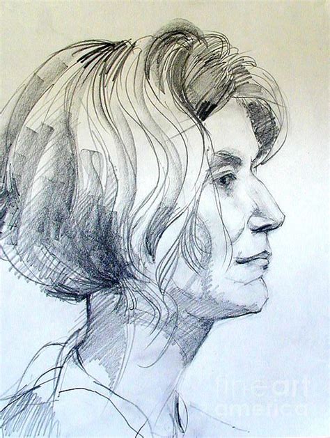 Portrait Drawing Of A Woman In Profile By Greta Corens Portrait