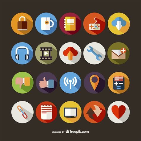 Free Vector Large Round Icons Pack