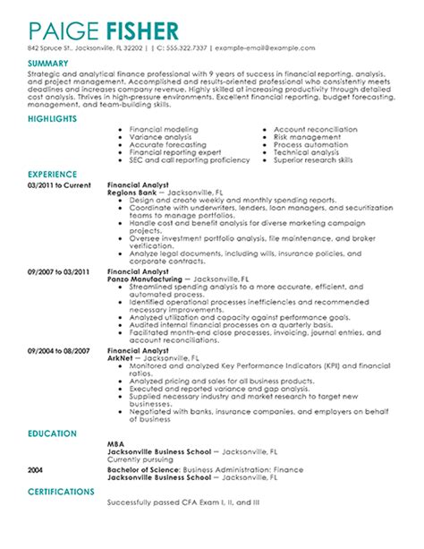 Summary top performing financial services specialist with 15+ years' extensive experience in acquiring, managing, and retaining meaningful relationships with clients, by. Best Financial Analyst Resume Example | LiveCareer