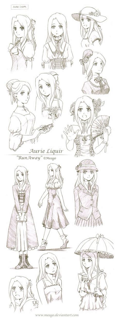 Aurie Sketches By Meago On Deviantart Manga Drawing Tutorials