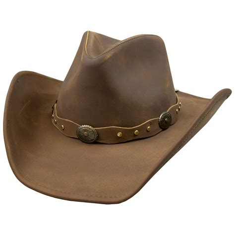 Stetson Roxbury Mocha Distressed Shapeable Leather Cowboy Western Hat