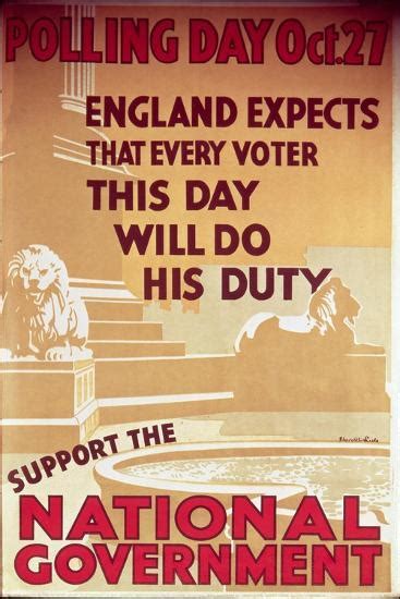 Election Poster For The National Government 27th October 1935 Giclee